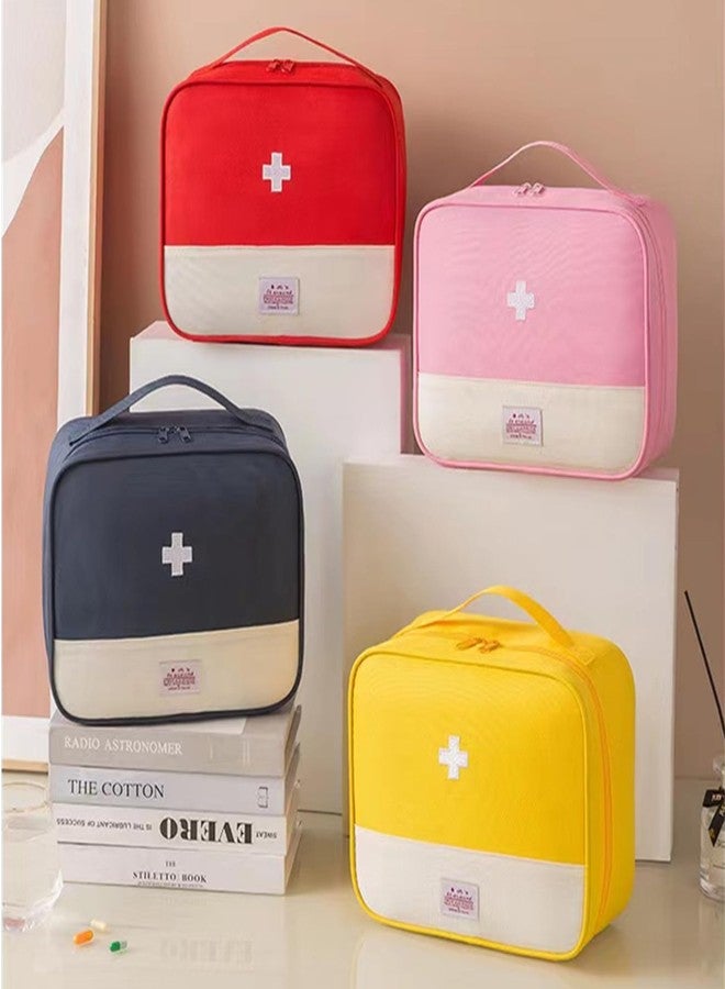 Jipemtra Red First Aid Bag Empty 1st Aid Bag Medical Travel Case First Responder Emergency Storage Compact Medicine Bags for Car Home Office Kitchen Sport Outdoors (Pink) - Image 5