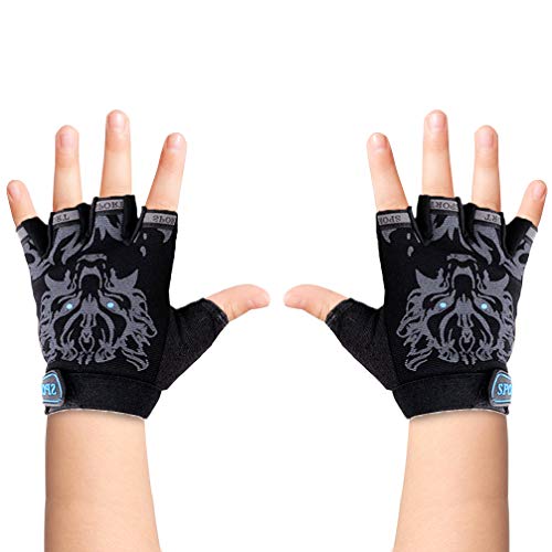 Luwint Kids Sport Gloves for Fishing Workout Cycling Training, 4-12 Yrs (Black) - Image 1