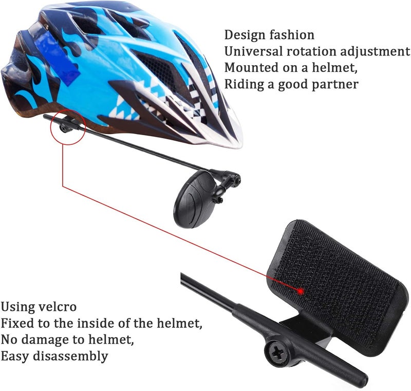 accmor 2 Pack Bike Helmet Mirror, 360 Degree Adjustable Lightweight Bicycle Cycling Rear View Helmet Mirror for Cycling, Cycling Accessories - Image 4