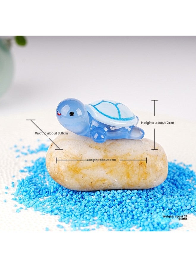 Diy Cream Glue Blind Bag Simulation Luminous Turtle Hairpin Patch Hand-made Pendant Resin Accessories Tide Play Micro Landscape-Color:Blue-Specifications:Glow-in-the-dark Turtle  - Image 1