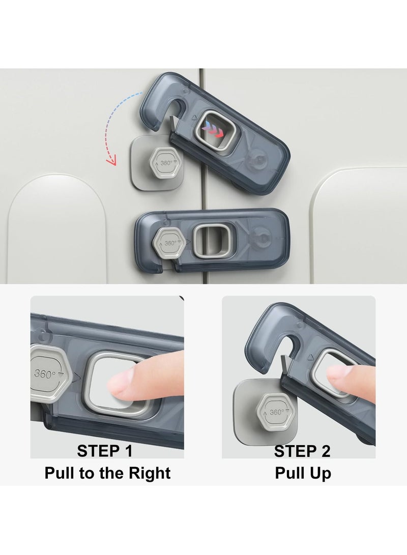 5 Pcs Fridge Locks for Toddlers, Child Proof Refrigerator Lock Baby Safety Cabinet Locks for Fridge, Cabinets, Freezer Apply to Max 1"(25mm) Sealing Strip (Clear) - Image 2