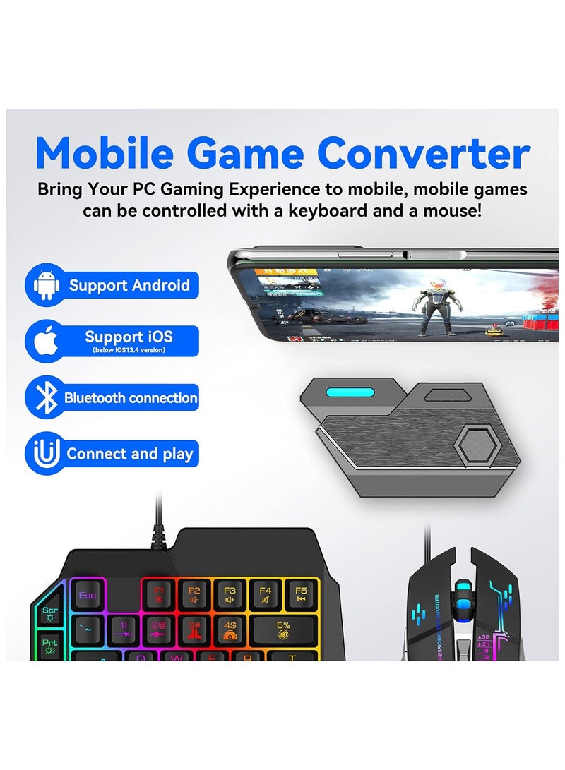 Mix Elite PUBG Controller Gaming Keyboard Mouse Converter, Android and IOS system dedicated(Android 7.0 and above, Below IOS 13.4),Mouse  Keyboard Combo Pack for FPS Mobile Games - Image 3