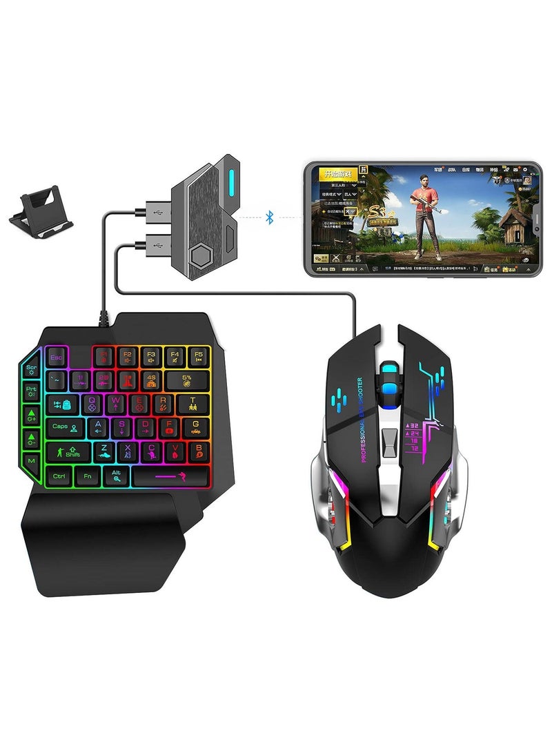 Mix Elite PUBG Controller Gaming Keyboard Mouse Converter, Android and IOS system dedicated(Android 7.0 and above, Below IOS 13.4),Mouse  Keyboard Combo Pack for FPS Mobile Games - Image 1