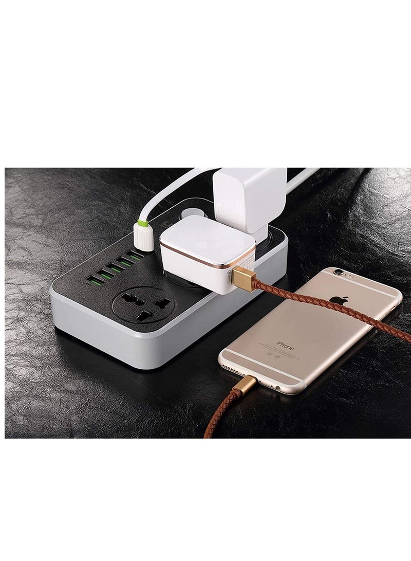 Universal Power Strips 3 Way Outlets 6 USB Plug Ports Surge Protection Power Socket Switch Portable Charger Fast Charging with 2M Wall Plug Adapter  - Image 4
