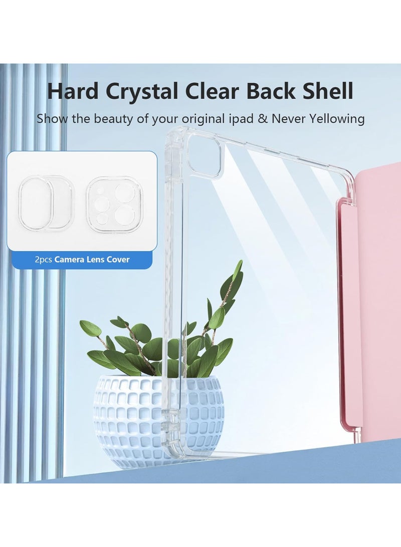 Pink iPad Air 6th Gen 11-inch M2 (2024) iPad Air4/Air5 10.9-inch (2020/2022) Case with Pen Holder, iPad Air 6th Gen Clear Case, iPad Air 6th Gen Acrylic Case, Auto Wake/Sleep - Image 2