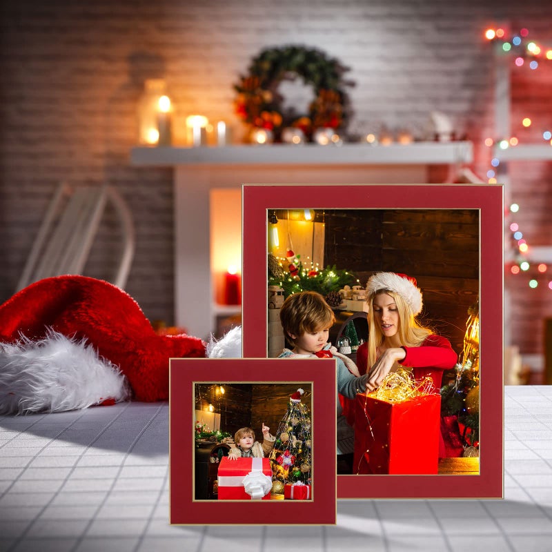CORE ART CORE ART 4x4 Picture Frames Red Photo Frames Set of 2  Square Colorful Frame with HD Plexiglass  Wall or Tabletop Display  - Image 2