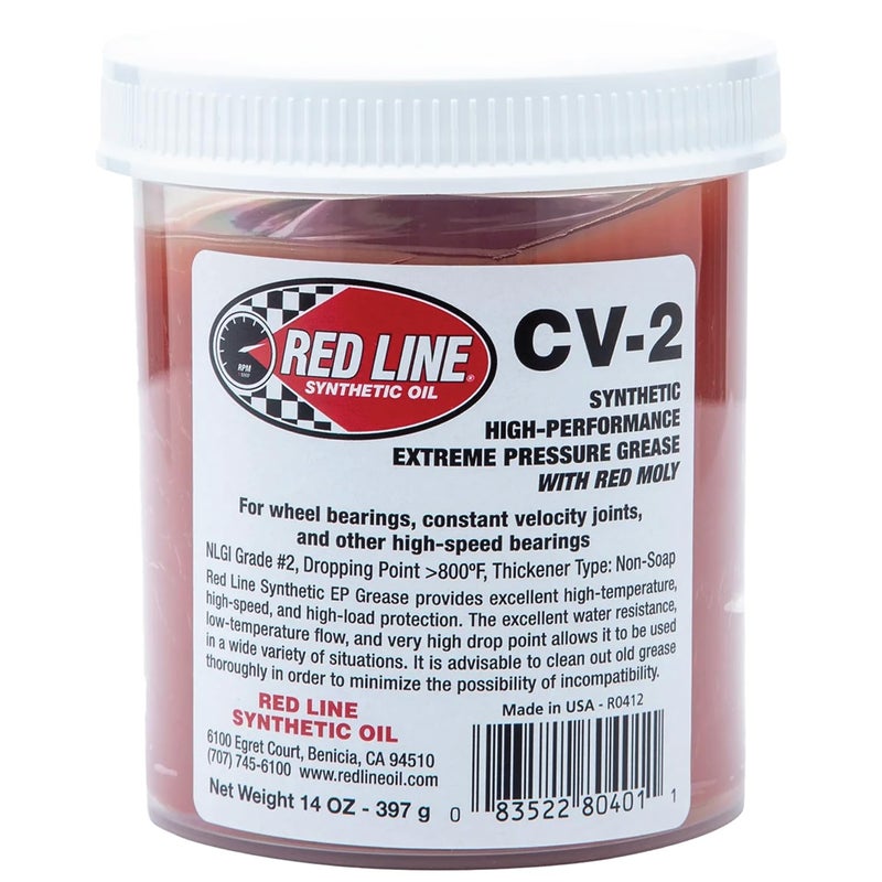 Red Line 80401 High Performance CV2 Synthetic Grease Cartridge with Red Moly  14 Ounce Jar - Image 3