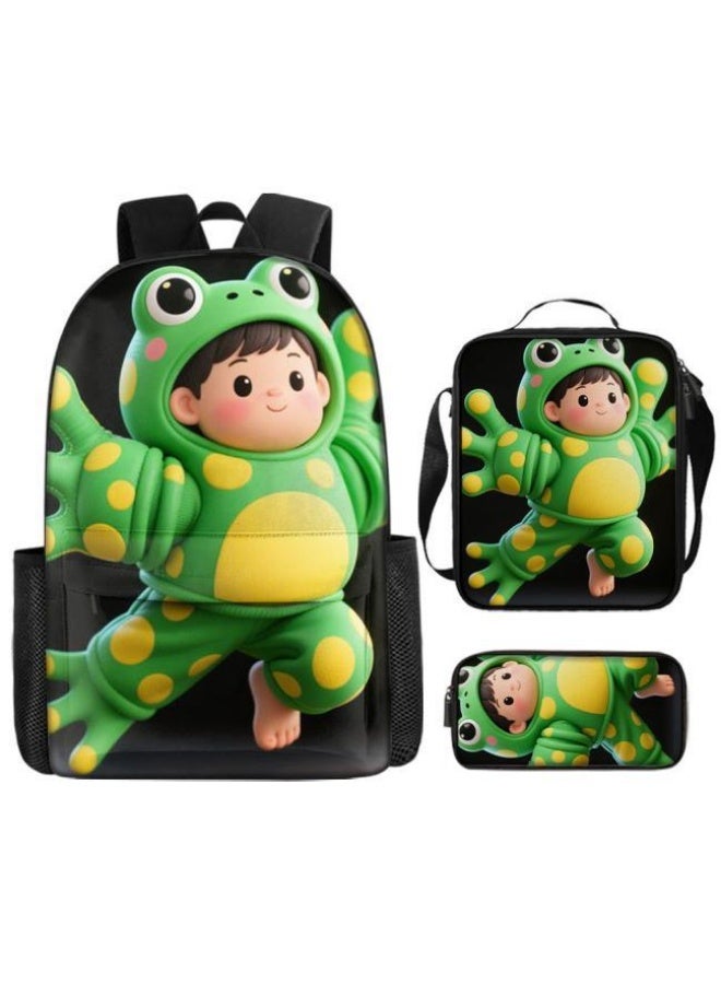 Bright Li Fire Unlock the new fashion of childish fun! Three-piece set of bags, cartoon elements for children and teenagers (students, children, friends' outings, mountain climbing, schooling, etc. can be used) - 81 - Image 2