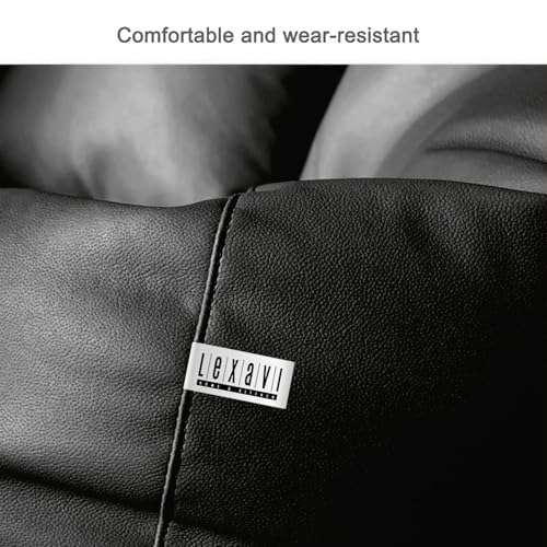 LEXAVI Brand® - Next Level Lifestyle Suits Your Home Decore |Suede Faux Leather Beanbag Combo with Footrest & Pillow (Cover Only) |Capacity: Upto 6Ft Height,120 KG Weight |Color (5XL Black) - Image 5