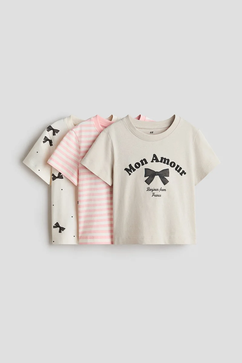 H&M 3-pack printed T-shirts