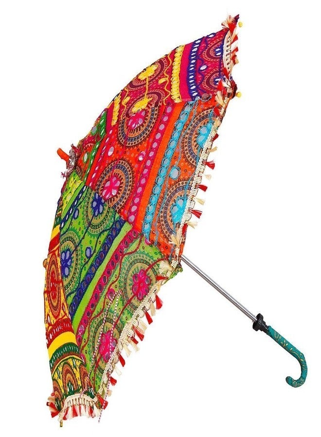 SAMARIYA Colorful Design Rajasthani Embroidered Work Umbrella For Photo Shoot, Celebration, Party, Events Party Decoration,and Home Decor,etc - Image 4