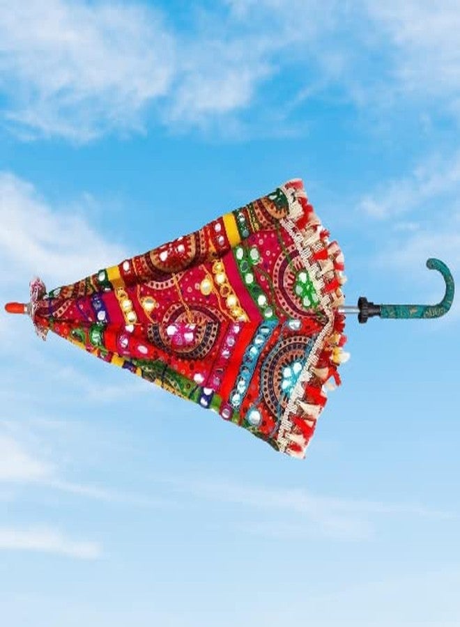 SAMARIYA Colorful Design Rajasthani Embroidered Work Umbrella For Photo Shoot, Celebration, Party, Events Party Decoration,and Home Decor,etc - Image 3