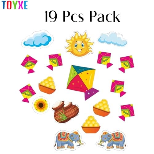 TOYXE Makar Sankranti Sticker Wall Decoration Item Set of 19 Pieces - Image 2