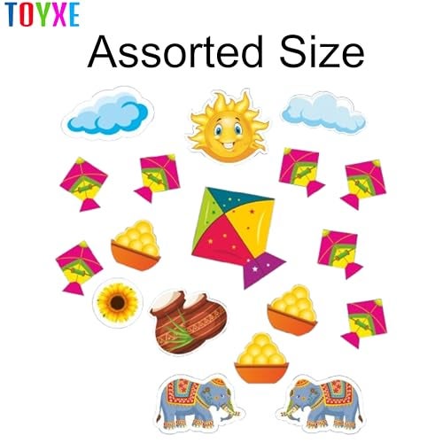 TOYXE Makar Sankranti Sticker Wall Decoration Item Set of 19 Pieces - Image 3