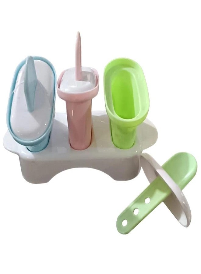 HPK Ice Cream Popsicle-Shaped Ice Cream/Popsicle Mold – 3 Pack, Silicone/Plastic, Kids & Homemade Frozen Treats - Image 2