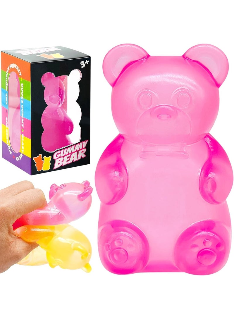 4PCS Gummy Bear Squishy, Stress Bear Taba Squishy for Kids,Squishy Stress Toys, Fidget Toys Stress Balls for Kids & Adults,Big Stretchy Diamond Malt Sugar Ice Cube , Sensory Squeeze Toys for Anxiety Stress Relief - Image 2