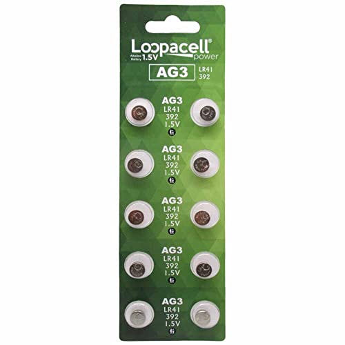 LOOPACELL AG3 LR41 Batteries - AG3 392 384 192 Battery - 1.5V Alkaline Button Coin Cell Batteries (10 Count (Pack of 1)) - Image 1
