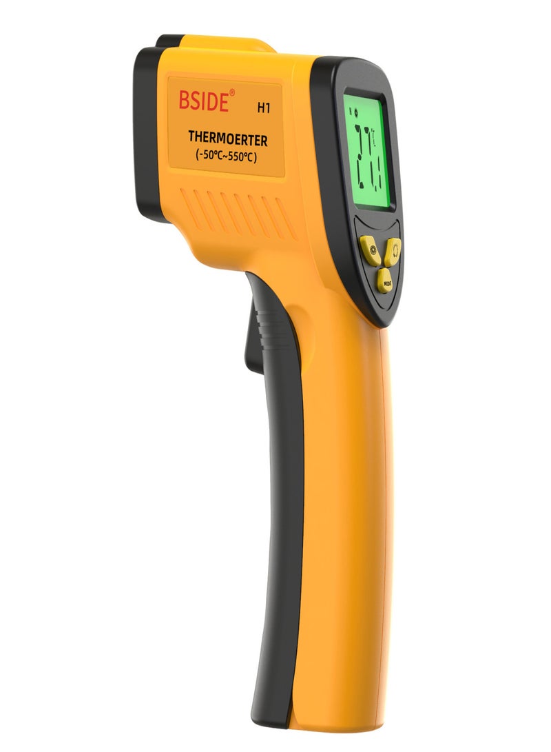 BSIDE H1 Infrared Thermometer Non-Contact Digital Temperature Emissivity Adjustable-58℉-1022℉ (-50℃-550℃) Industrial High Precision Infrared Temperature Kitchen Baking Thermometer - Image 1
