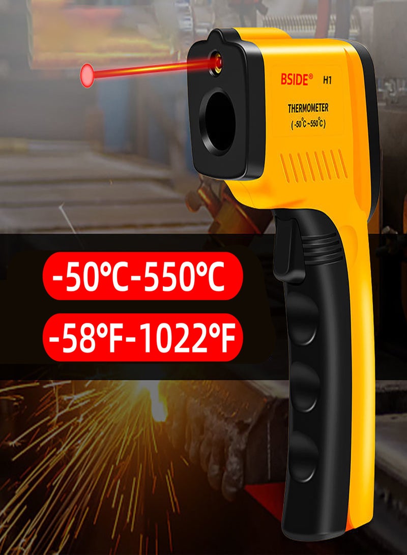BSIDE H1 Infrared Thermometer Non-Contact Digital Temperature Emissivity Adjustable-58℉-1022℉ (-50℃-550℃) Industrial High Precision Infrared Temperature Kitchen Baking Thermometer - Image 3