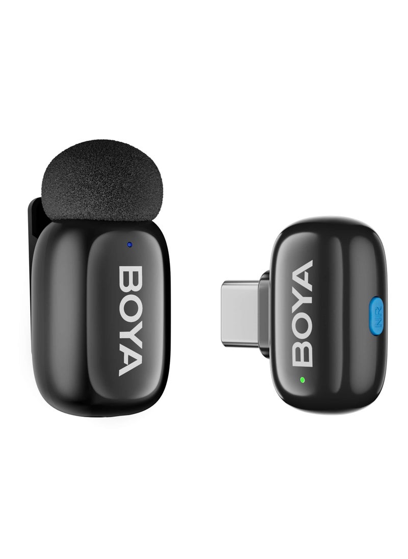 BOYA Mini 17 Wireless Lavalier Microphone For Android/Type-C, Ultra mini microphone with AI Voice Change, Noise Reduction , Metal Clip on Mic Vlogging TikTok YouTube Content Creators  - Image 1