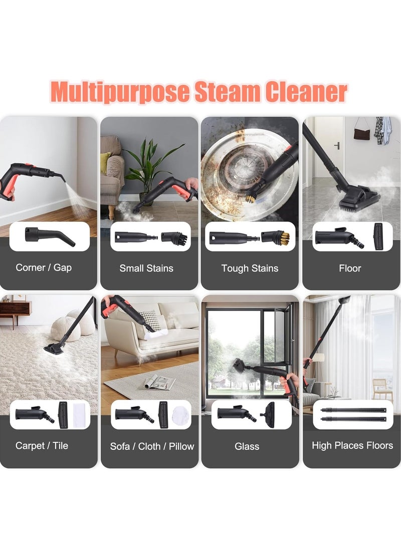 DubaiGallery Steam Cleaner 2000 W, Multifunctional Steam Cleaner Floor 1.5 L, Steam Cleaner Handheld Steam Cleaner with 4 m Power Cable, Steam Cleaner with 17 Accessories, Suitable for Kitchen, Sofa, Carpet,  - Image 4