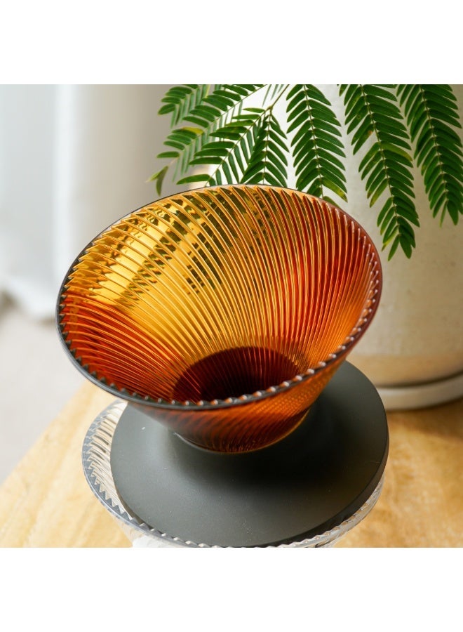 Hario V60 Dripper NEO Amber Size 01, Pour Over Coffee Maker, Tritan Resin & Fast Extraction Rib Design,Silicon Base,1-2 Cups Capacity - Image 2