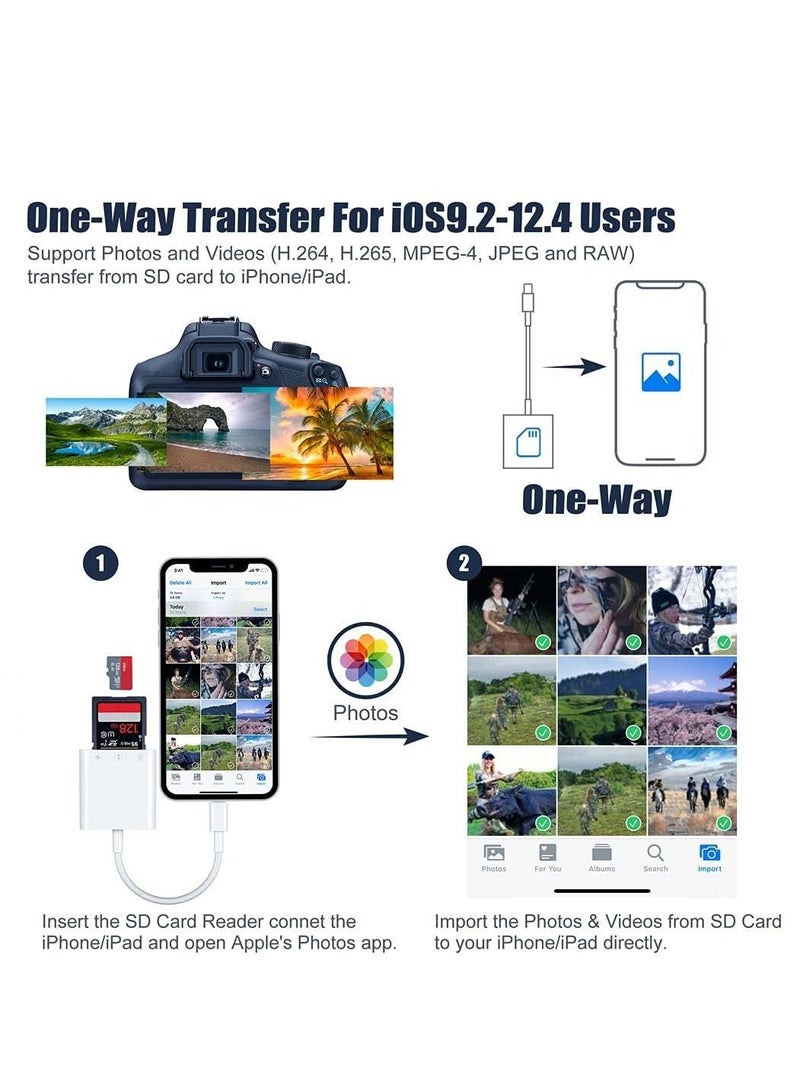 KASTWAVE 3-in-1 SD Card Reader for iPhone/iPad, Micro SD Card Reader Adapter, Memory SD Card Reader Trail Camera Viewer for iPhone iPad, Plug and Play  - Image 4