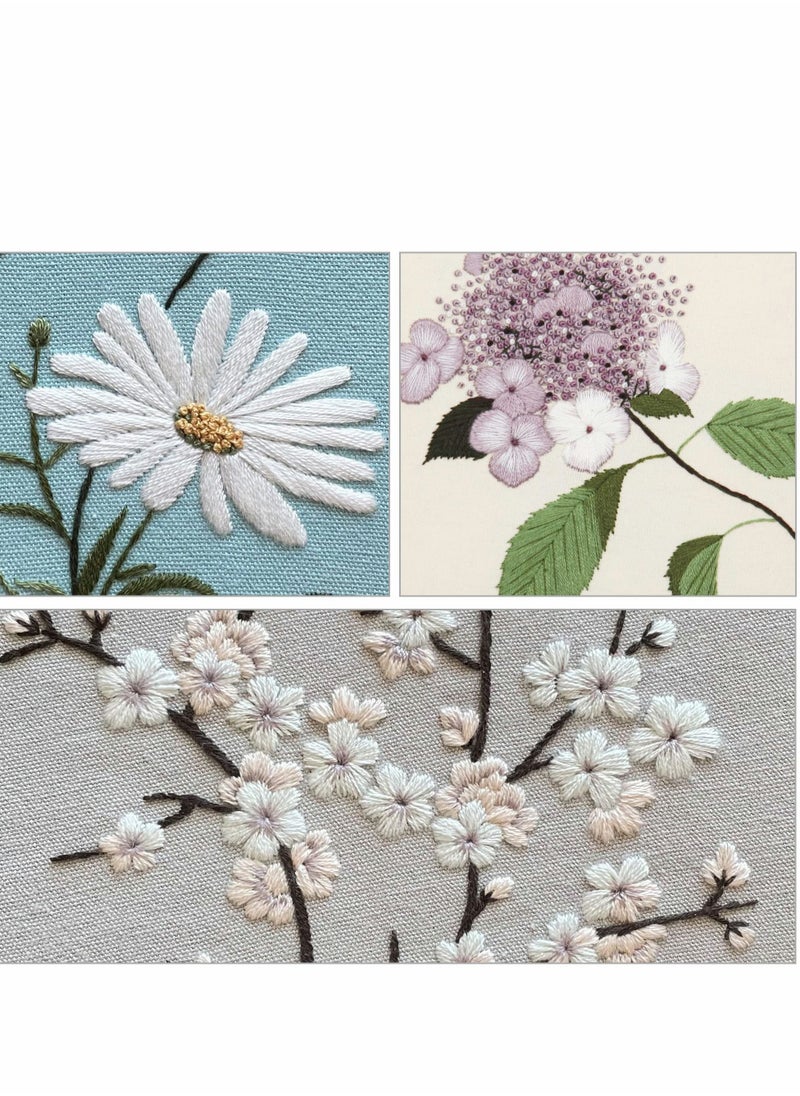 Excefore - Embroidery Kit for Beginners, 3 Sets Beginner Kits Art Craft Handy Sewing Include Clothes with Pattern, Instructions, Color Threads Needle - Image 1