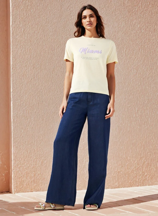 Splash FAV Slogan Print T-shirt