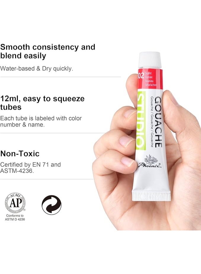 Phoenix Guache colors 12x12 ml - Image 3