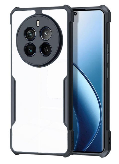 Case Cover for realme 12+ 5G , Ultra-Thin Lightweight Cover Soft TPU Bumper + Acrylic Clear Back Mobile Phone Case Cover,Black.