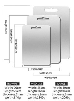 HAWAWA Stainless Steel Cutting Board for Kitchen Small Size 29x20cm, Heavy Duty SUS 304 Chopping Board for Meat, Cheese, Fruit, Vegetables, Non Slip, Dishwasher Safe Silver  - Image 4