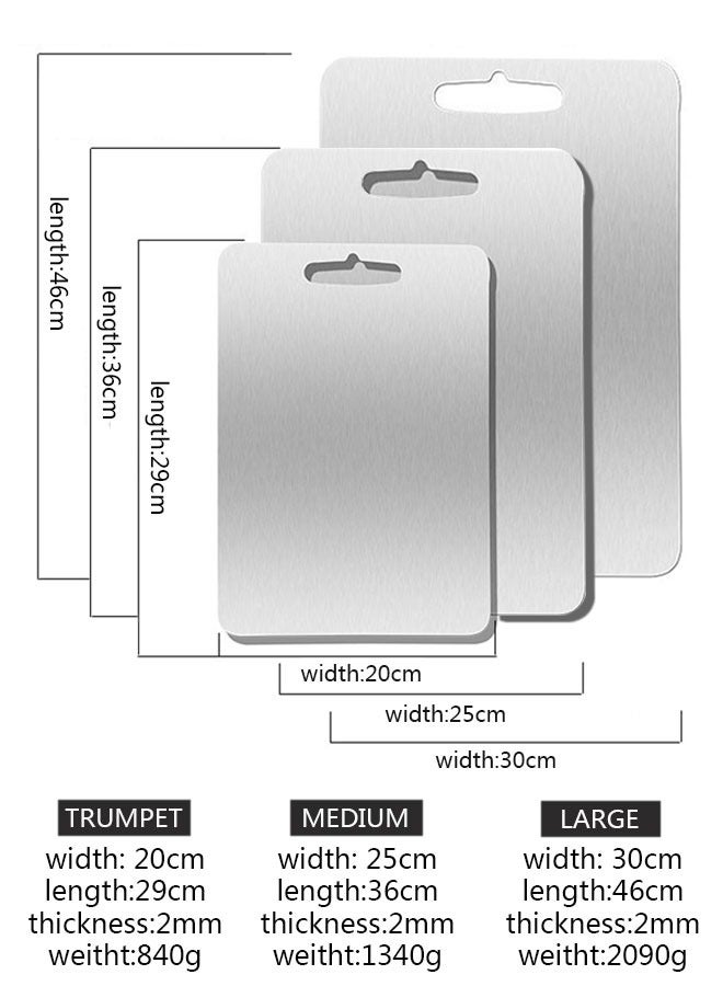 وهاواي HAWAWA Stainless Steel Cutting Board for Kitchen Small Size 29x20cm, Heavy Duty SUS 304 Chopping Board for Meat, Cheese, Fruit, Vegetables, Non Slip, Dishwasher Safe Silver - Image 4