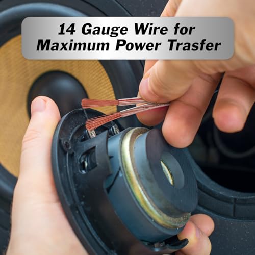 InstallGear 30ft 14 Gauge Speaker Wire - Clear Copper Wire for Car Audio, Home Theater, Surround Sound - Durable PVC Jacket - Easy Polarity ID - Flexible Speaker Cable - Image 2
