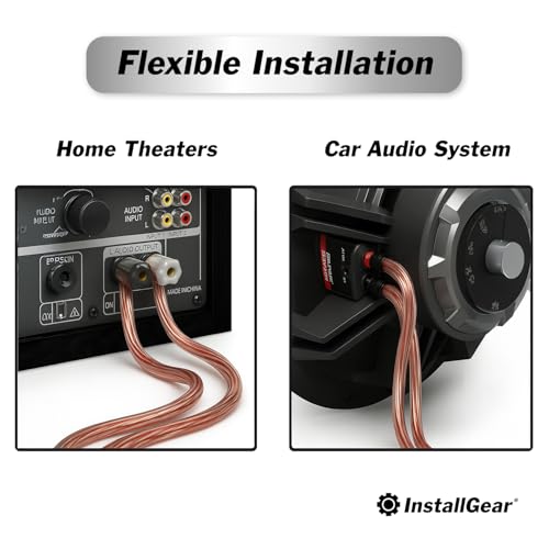 InstallGear 30ft 14 Gauge Speaker Wire - Clear Copper Wire for Car Audio, Home Theater, Surround Sound - Durable PVC Jacket - Easy Polarity ID - Flexible Speaker Cable - Image 4