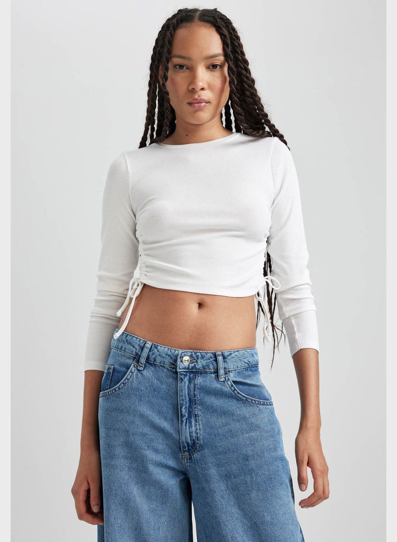 DeFacto Crew Neck Crop Top - Image 1