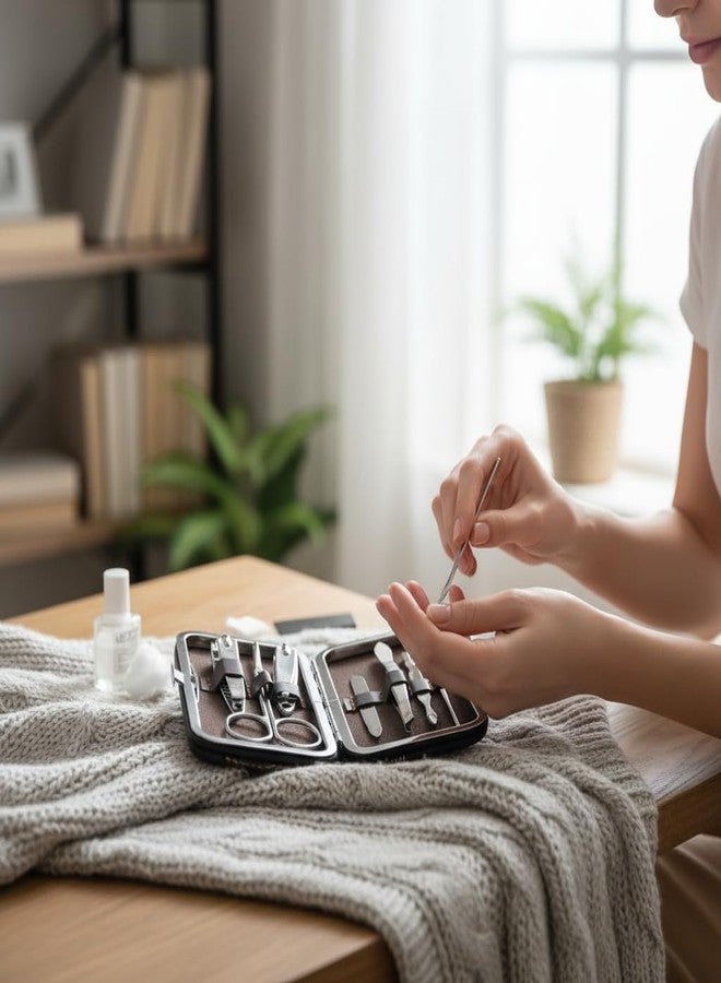 Drumstone (𝐄𝐱𝐥𝐮𝐬𝐢𝐯𝐞 𝟐𝟎 𝐘𝐞𝐚𝐫𝐬 𝐰𝐚𝐫𝐫𝐚𝐧𝐭𝐲) Portable 7 in 1 Nail Care Kit Stainless Steel Manicure Pedicure Set with Clippers Grooming Tools for Home Travel Use - Image 5