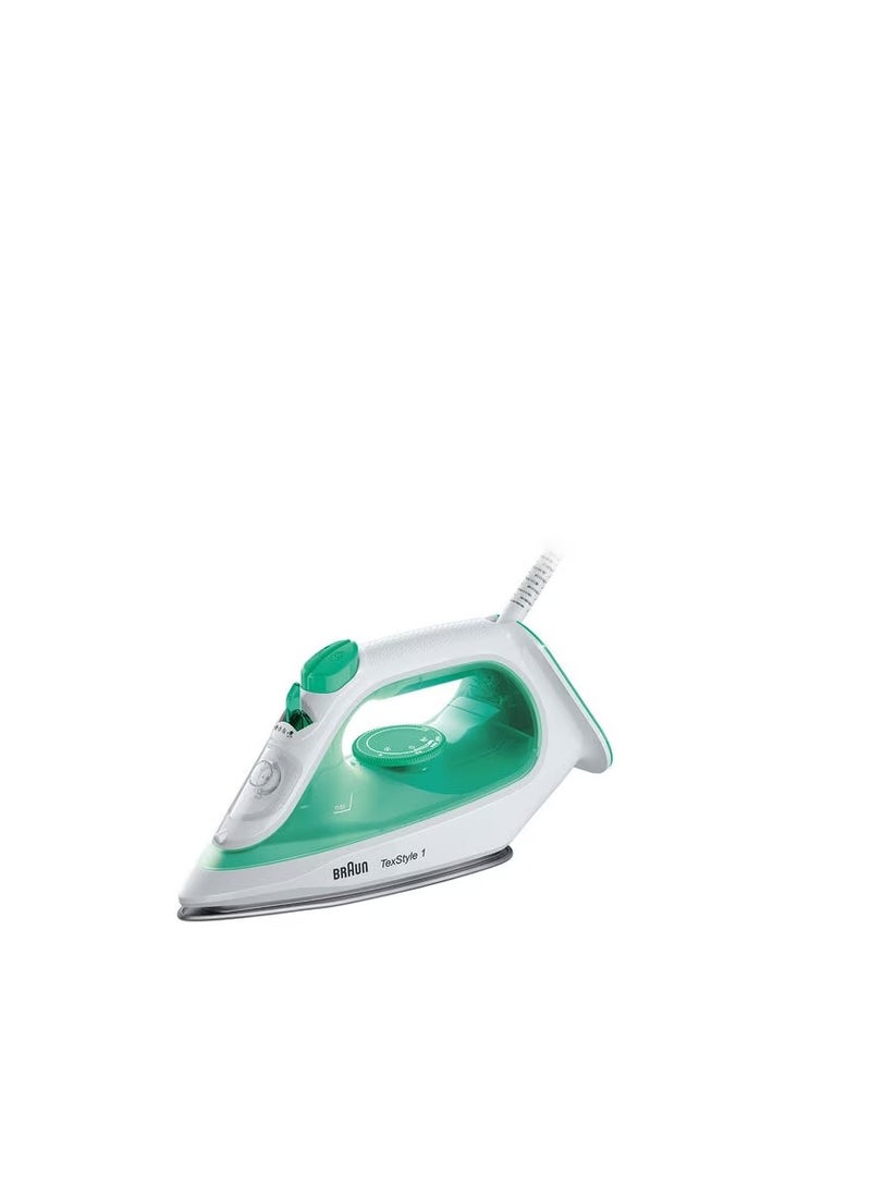 Braun TexStyle 1 Steam Iron, Super Ceramic Soleplate, Light & Quick Ironing, Rapid Heat, Auto-Off, Anti-Drip, Precision Tip, 2000 Watts, Self-Clean, Energy Saving - SI 1040 Green/White 220 ml 2000 W SI 1040 GR Green/White - Image 1