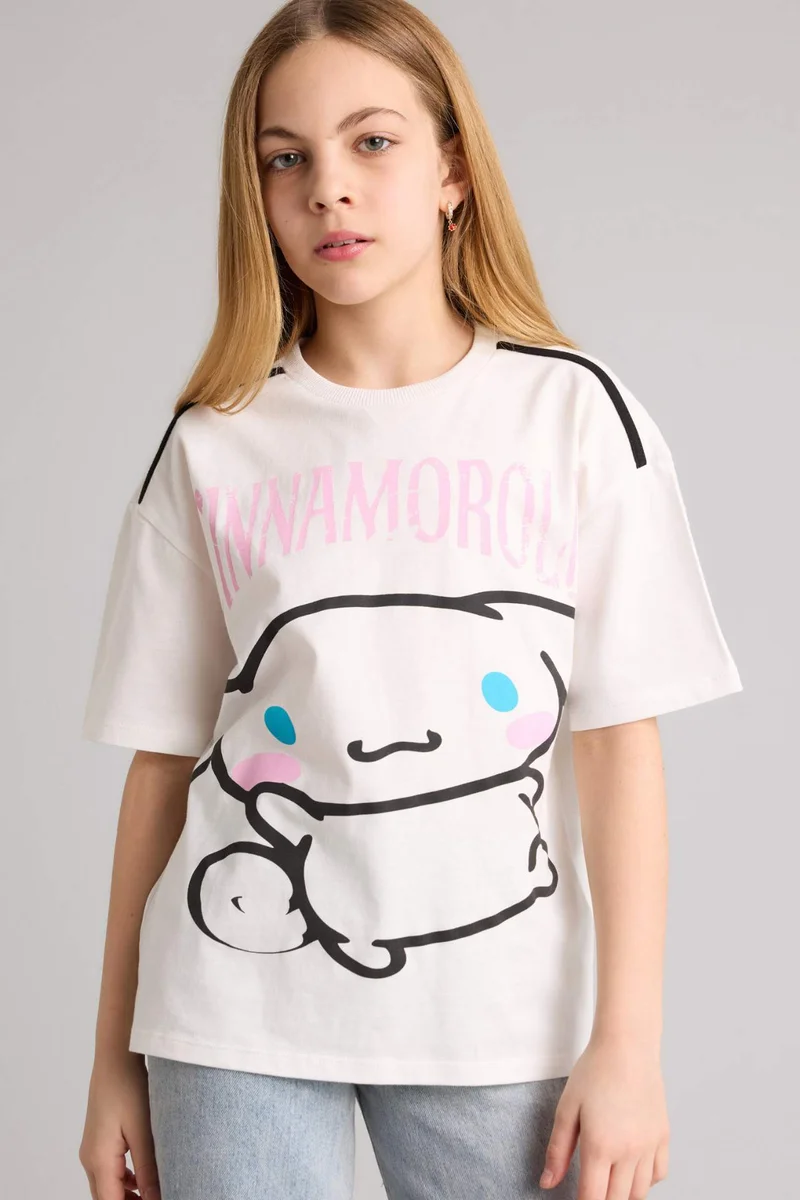 ديفاكتو Girl Oversize Fit Hello Kitty Licensed Short Sleeve T-Shirt