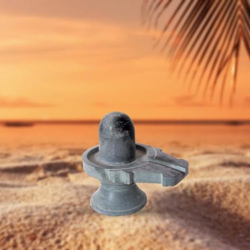 athizay Stone Shivling Statue Made up of Gorara Stone Handcrafted Shiva Lingam Available in Black and Grey in Different Sizes (10.5) - Image 5