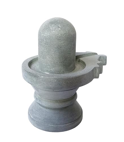 athizay Stone Shivling Statue Made up of Gorara Stone Handcrafted Shiva Lingam Available in Black and Grey in Different Sizes (10.5) - Image 2