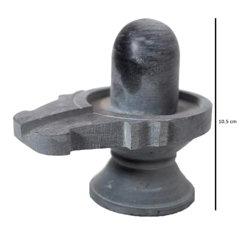 athizay Stone Shivling Statue Made up of Gorara Stone Handcrafted Shiva Lingam Available in Black and Grey in Different Sizes (10.5) - Image 3