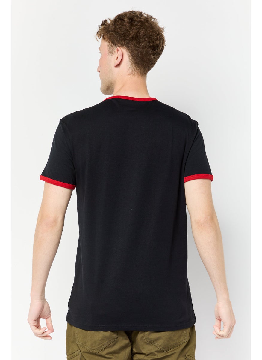 Paul Frank - Men Crew Neck Short Sleeves Brand Logo T-Shirt, Black - Image 1