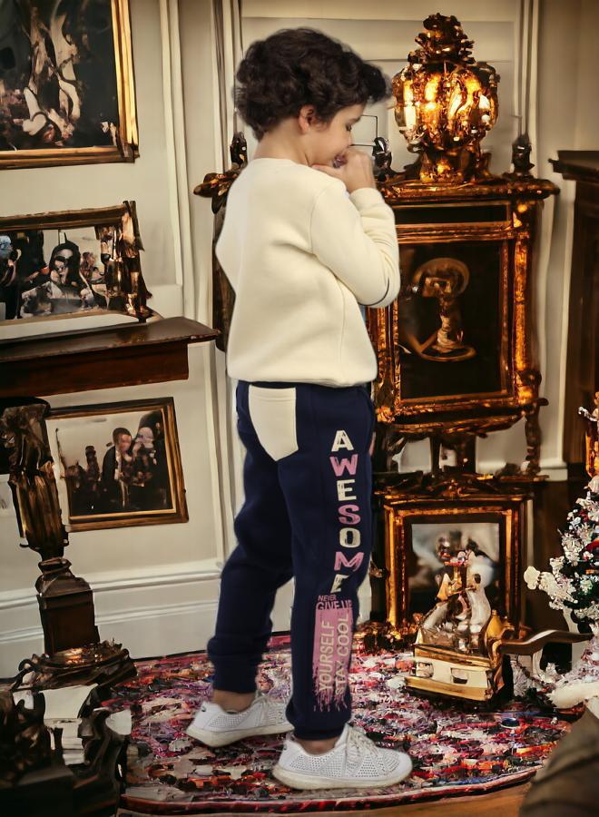 Melton Cotton Waffle-Textured Trousers for Boys (Aged 10) - Winter 2024 Trends, High-Quality Fabric, Ultra-Soft Materials