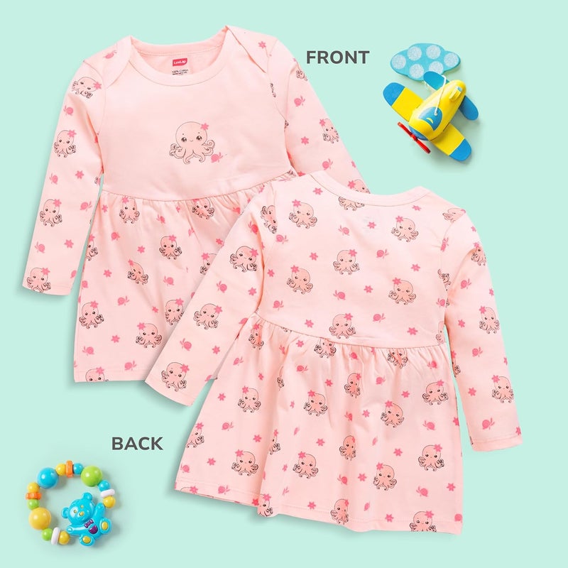 LuvLap Baby-Girl's Dress Set - 3 Pack in Lime Green, Light Peach, and Baltic Sea for 12-18 Months - Image 3