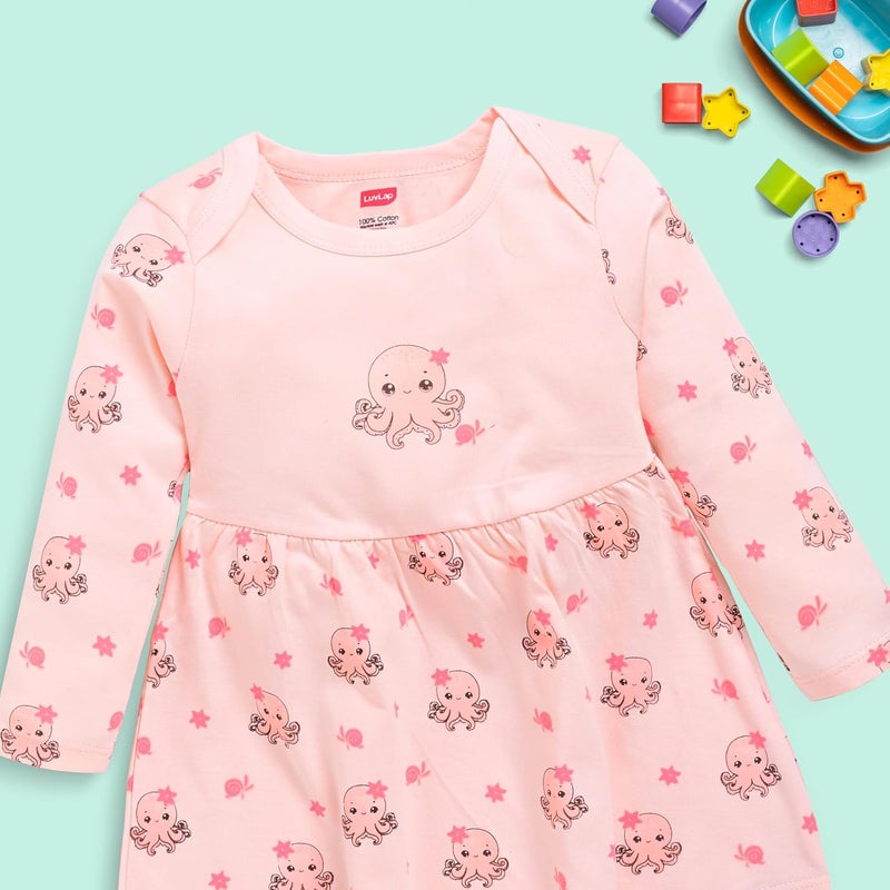 LuvLap Baby-Girl's Dress Set - 3 Pack in Lime Green, Light Peach, and Baltic Sea for 12-18 Months - Image 2