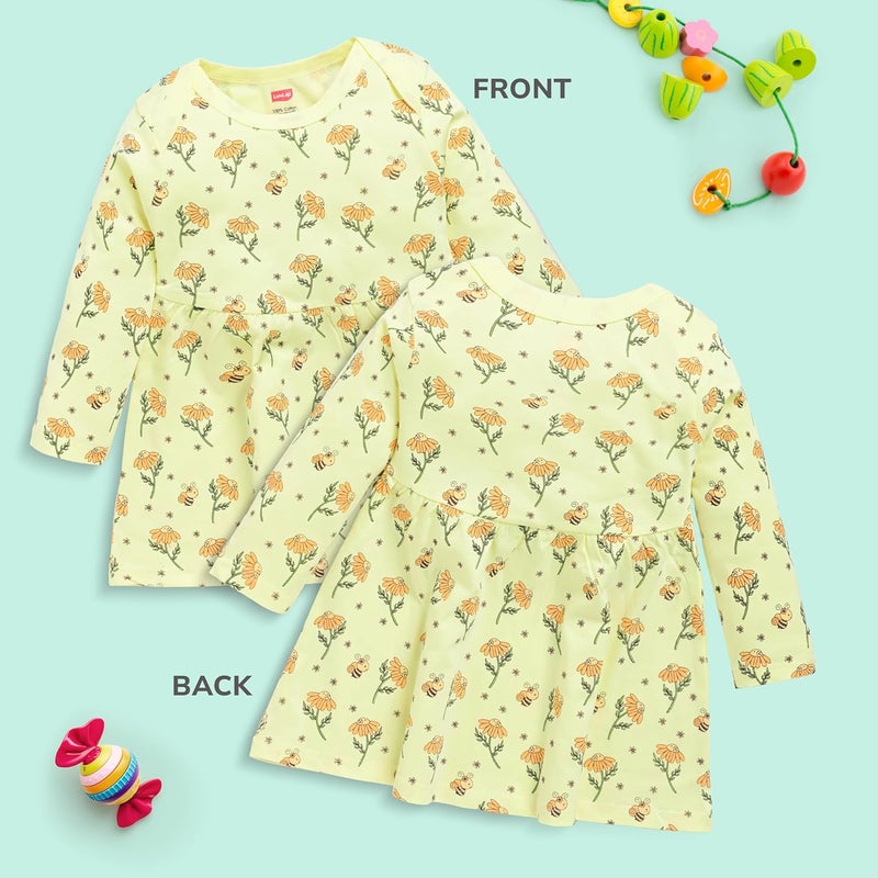 LuvLap Baby-Girl's Dress Set - 3 Pack in Lime Green, Light Peach, and Baltic Sea for 12-18 Months - Image 4