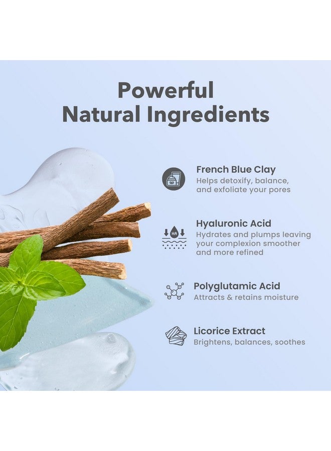 باتشولوجي قناع الطين Smartmud Hydrate No Mess Mud Mask قناع الطين الأزرق يساعد على تقشير المسام مع حمض الهيالورونيك لترطيب البشرة والوجه الناعم (1 قيراط) - Image 3