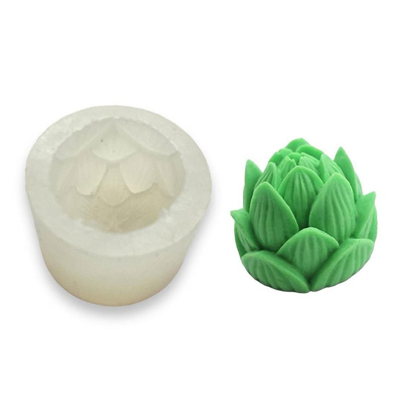 UKIYO INTERNATIONAL UKIYO international® - Silicone Mold Lotus Flower Shape 3D for Candle Making Flower Wax Mould for Resin Art and Craft Chocolate Cake and Soap Making - 1 Cavity  - Image 2