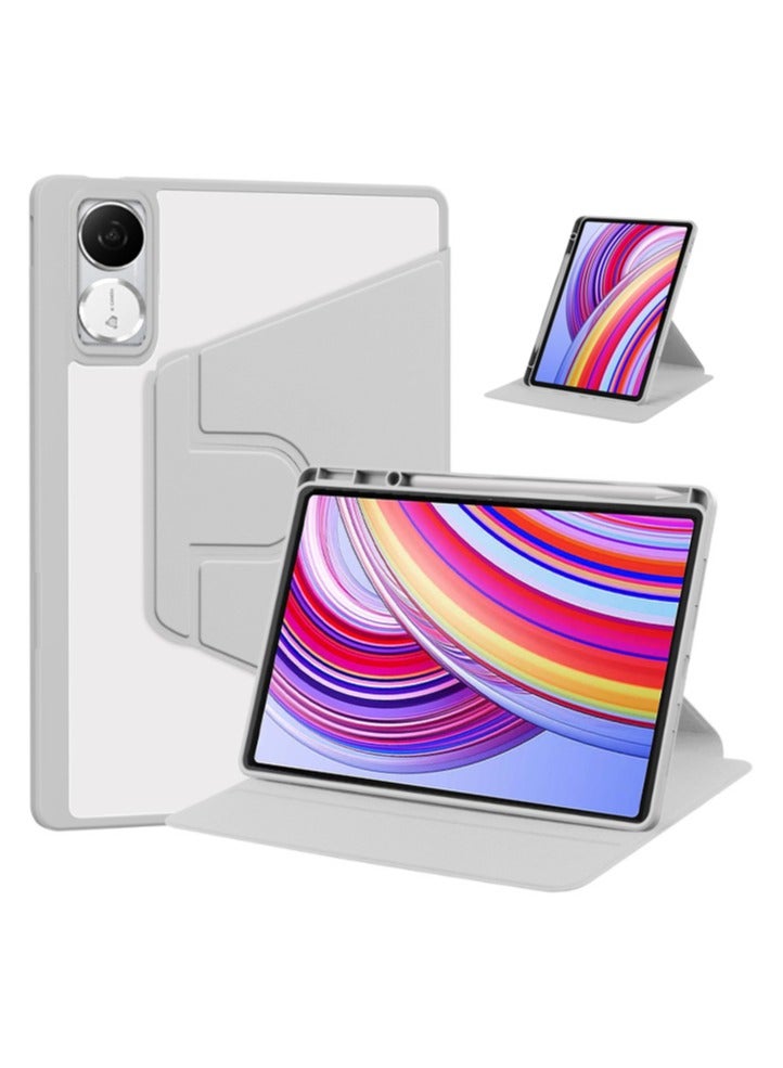 for Honor Pad V9 11.5 Inch Case Cover, Tablet Protective Case  , Acrylic 360 ° Rotating Design, Automatic Wake-up/sleep, Soft Leather,Grey - Image 1